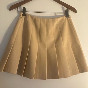 Alice + Olivia pleated faux leather mini skirt